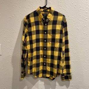 Abercrombie & Fitch Checkered Flannel - Yellow - Sz M - Mens